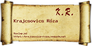 Krajcsovics Róza névjegykártya